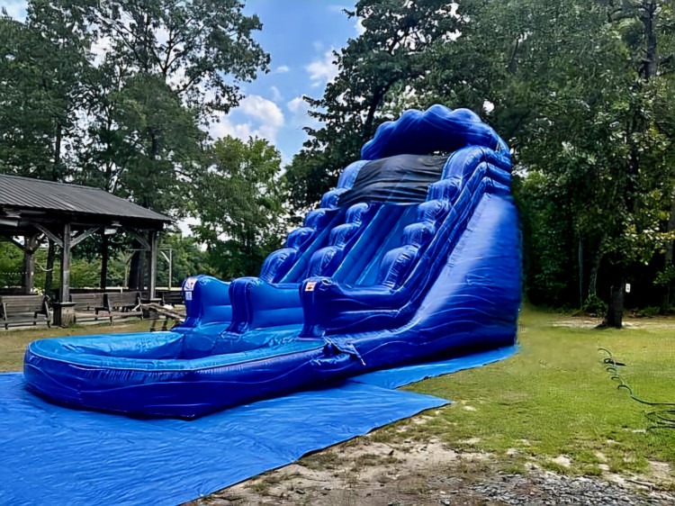 18 Ft Blue Marble Water Slide w Pool