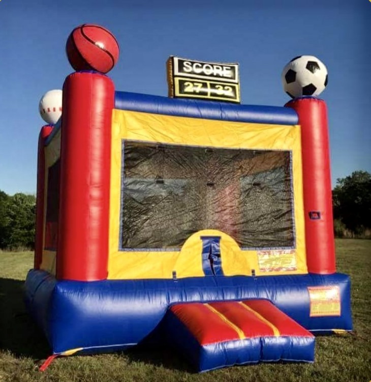 Sports Arena Bounce House w Hoop