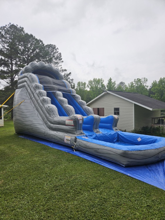 18 Ft Wave Gray Marble Water Slide w Pool